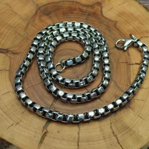 UNISEX - Kulatý silný řetízek z nerezové oceli černěný, 5 mm