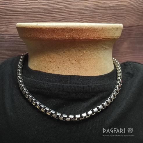 UNISEX - Kulatý silný řetízek z nerezové oceli černěný, 5 mm