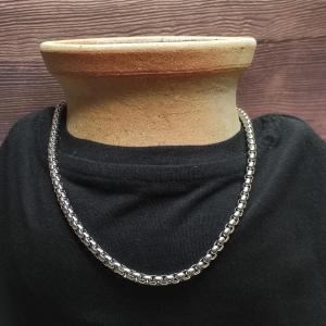 UNISEX - Medium runde Edelstahlkette, 4 mm 60 cm 2
