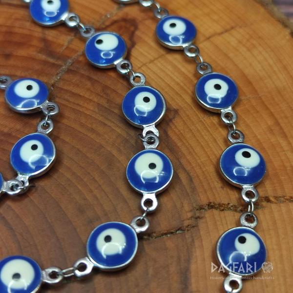 NAZAR, oko štěstí proti uhranutí - nerezový náhrdelník s barevným smaltem