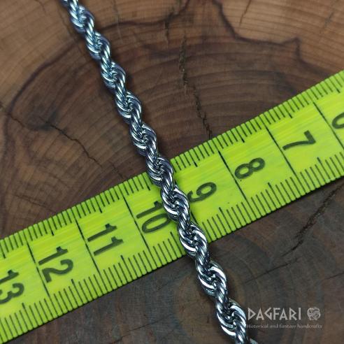 TWIST - Tordovaný masivní nerezový řetízek, 4 mm