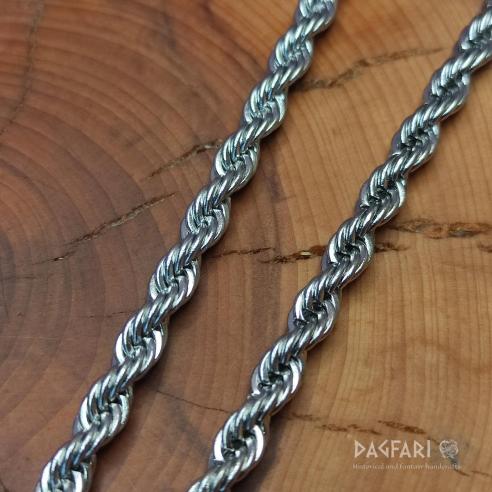 TWIST - Tordovaný masivní nerezový řetízek, 4 mm