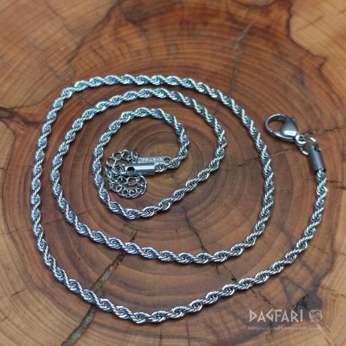 .TWIST - Bižuterní kroucený řetízek z nerezu, 2 mm 45 - 50 cm