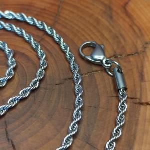 .TWIST - Bižuterní kroucený řetízek z nerezu, 2 mm 45 - 50 cm