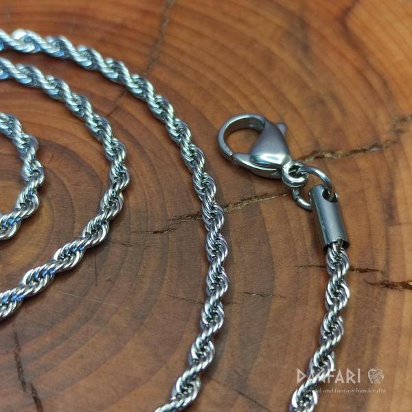 TWIST - Schmuckkette aus verdrehtem Edelstahl, 2 mm 45 - 50 cm