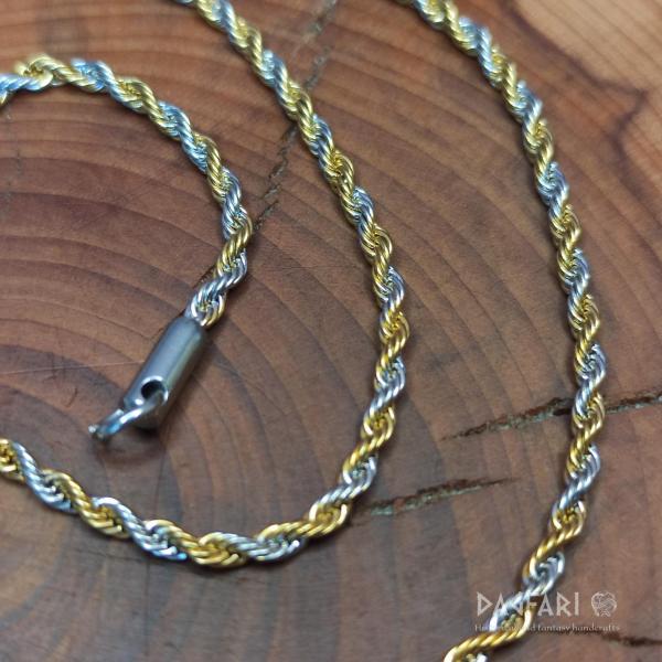 .TWIST - Kroucený řetízek z nerezové oceli,  mix zlatá stříbrná barva, 2 mm 50 cm
