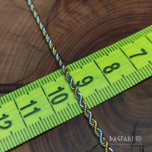 TWIST - Kroucený řetízek z nerezové oceli,  mix zlatá stříbrná barva, 2 mm