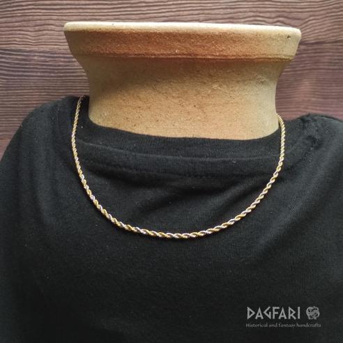 TWIST - Gedrehte Edelstahlkette, mix silber-goldfarben, 2 mm