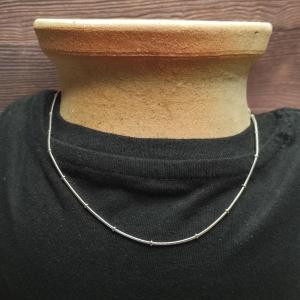 SPHERE - Feine Damenkette aus Chirurgenstahl, mit Perlen, 1 mm 50 cm 2
