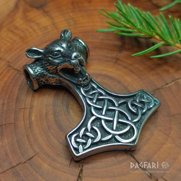 ELIS - Thors Hammer mit Wolfskopf, Edelstahl