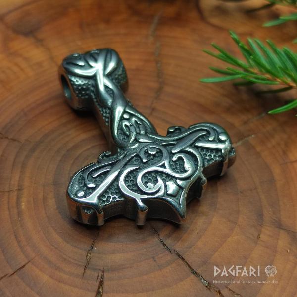 TRISKEL - Thor's hammer with braids, stainless steel