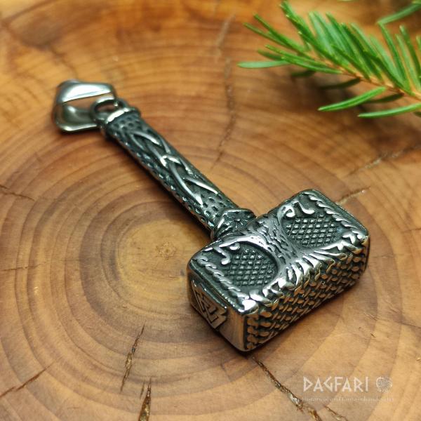 YGGDRASIL - Thor's hammer, world tree and valnkut, surgical steel