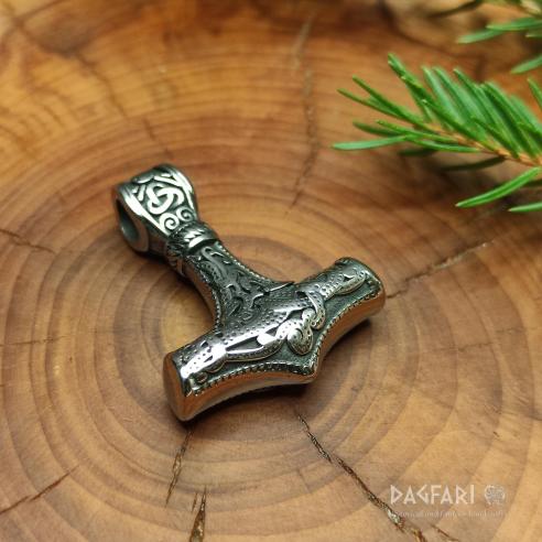 WENDY - Thors Hammer mit Drachenmotiven, Edelstahl