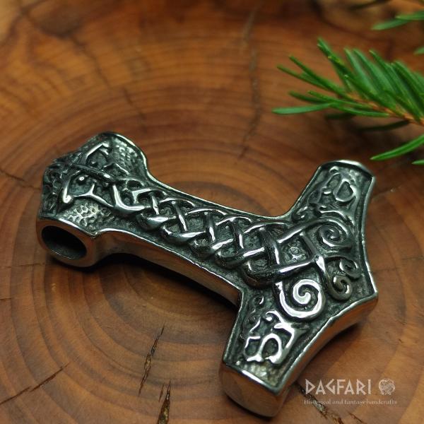 VIKING ORM - Thor's hammer with beard braid