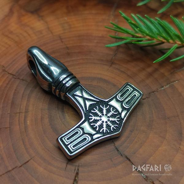 AEGISHJALMUR - Schutzschild Thors Hammer und Helm des Schreckens