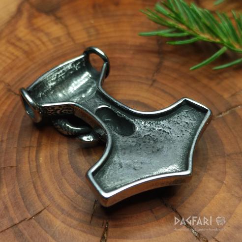 TANNGRISN - Thors Hammer aus Stahl mit Ziegenkopf (der kleinere der 2)