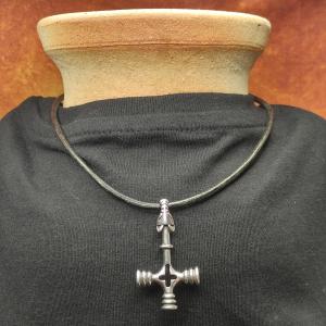 ICELAND CROSS - Hammer of Thor with wolf mouth, 316L steel 2