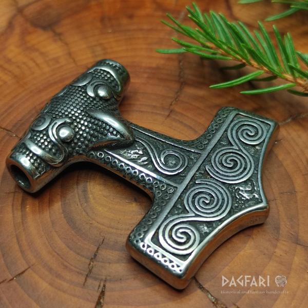 SKÅNE - Thor's hammer with goat head, stainless steel