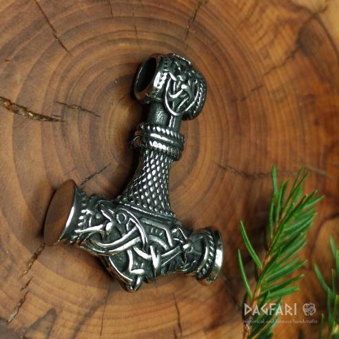 BROKK - Wunderschön verzierter Thors Hammer aus rostfreiem Stahl