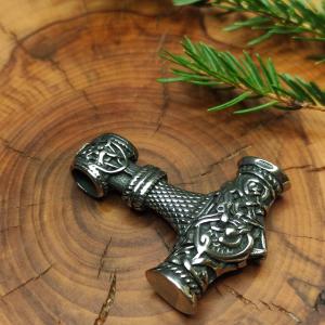 BROKK - Beautifully decorated stainless steel Thor's hammer