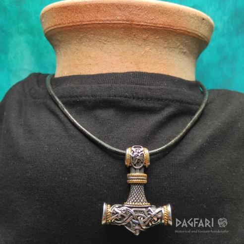 SINDRI - Beautifully decorated stainless steel Thor's hammer