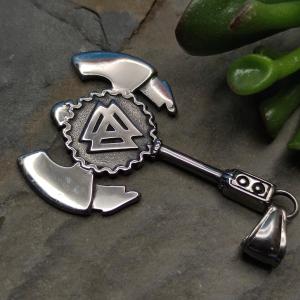 BERSERKER - Reversible axe with Viking symbols, stainless steel 2