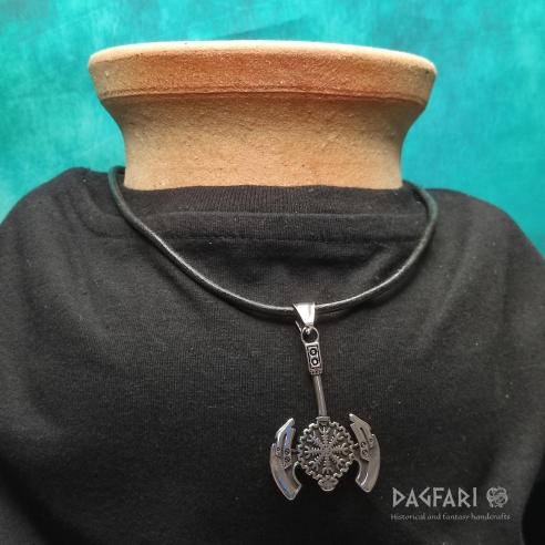 BERSERKER - Reversible axe with Viking symbols, stainless steel