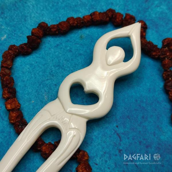 PACHAMAMA Große Mutter Erde - Haarnadel aus Knochen