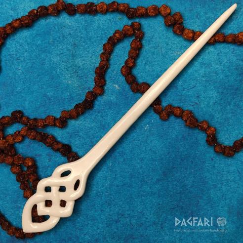 MORWENA Haarnadel aus weißem Knochen, Naturmaterial