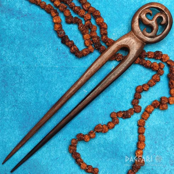 HAARMONY Wooden hair pin with two spikes