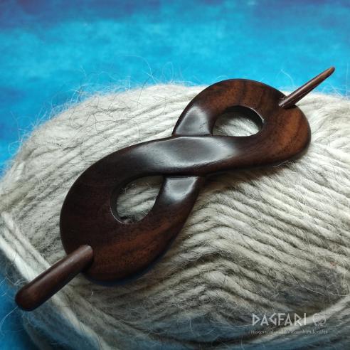 INKOGNITO Gewölbte D-Haarnadel aus Holz, mit Nadel durch den Dutt