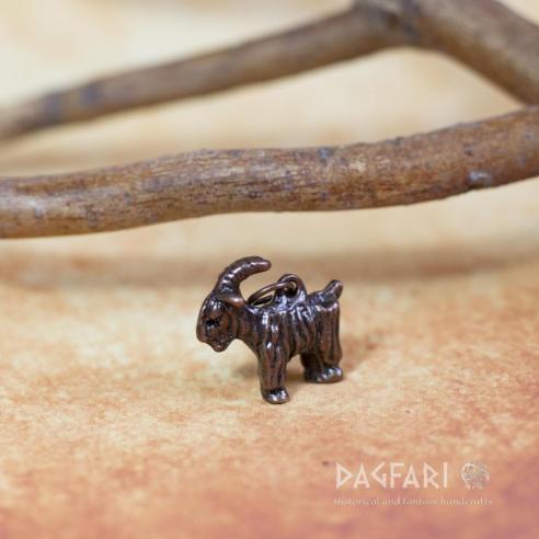 Amulet Kozel - cínový přívěsek kozlík s bronzovou patinou