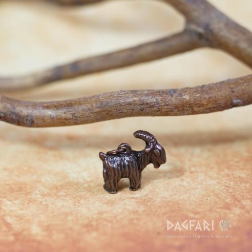 Amulet Kozel - cínový přívěsek kozlík s bronzovou patinou
