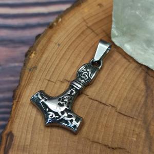 INGUZ Thor's hammer with dragon braids, triquetra and fertility rune