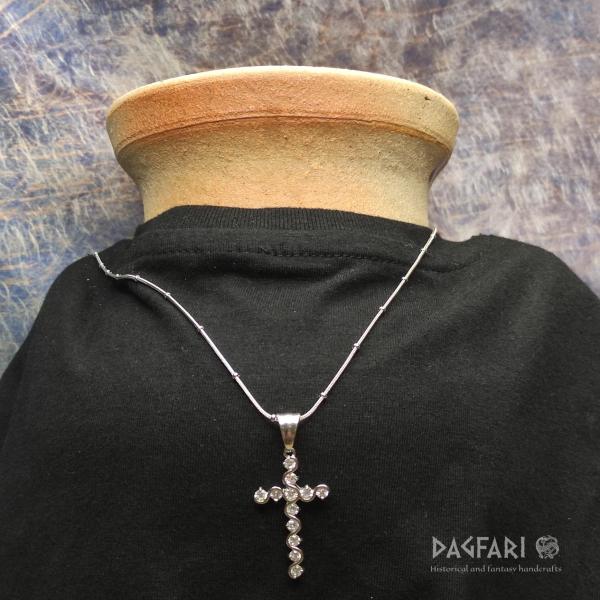 Beautiful modern design cross with clear cubic zirconia