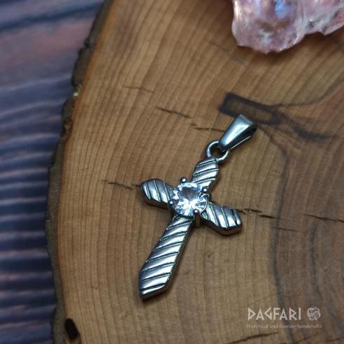 Malý křížek s broušeným kamínkem