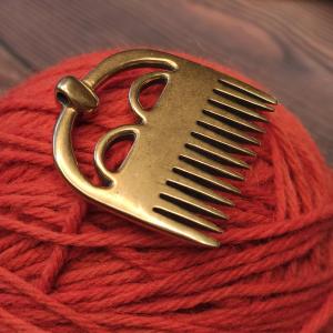 VIKING Beard and hair comb, for hanging, bronze 2