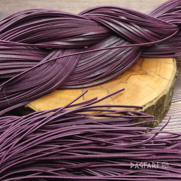 PURPLE BURGUNDY Leather dyed - cord 85 cm