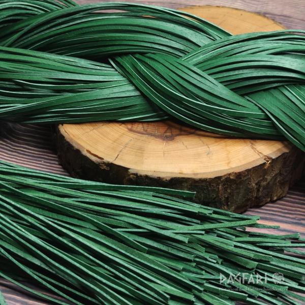 GRÜN - DUNKEL gefärbtes Leder - solide Lederschnur