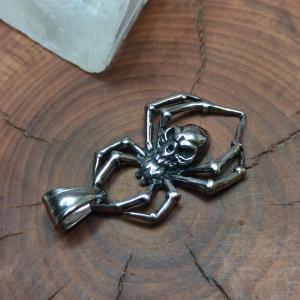 ARACHNÉ Anhänger Spinne mit Totenkopf, Chirurgenstahl