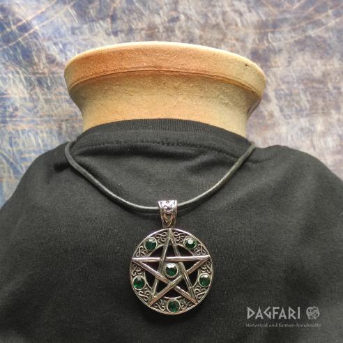 Magischer Schutz PENTAGRAM, grün Zirkone