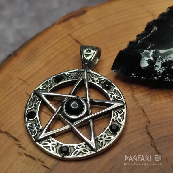 PENTAKL für Hexen, kleinere, schwarze Edelsteine