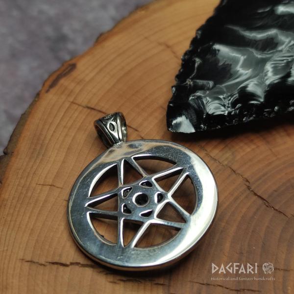 PENTAKL für Hexen, kleinere, schwarze Edelsteine