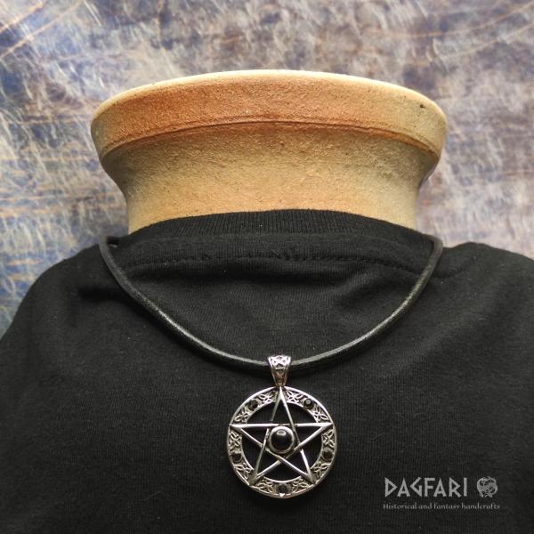 PENTAKL für Hexen, kleinere, schwarze Edelsteine