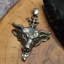 Amulett BAPFOMET Ziegenbockkopf mit Pentagramm