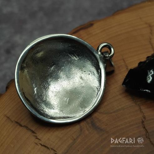 Secesní UPÍŘÍ MEDAILON s modrým kamenem