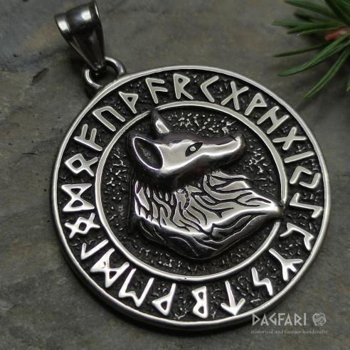 VIKING WOLF - oboustranný amulet a runová abeceda