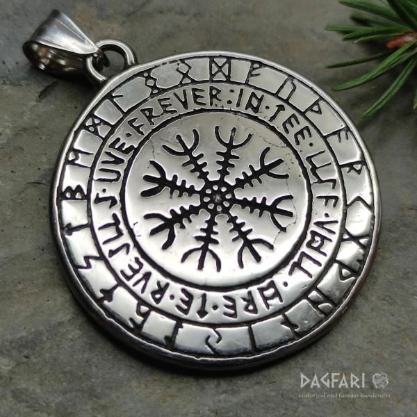 VIKING WOLF - double-sided amulet with runes