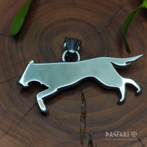 RUNNING WOLF - pendant the body of the beast from mythical braids