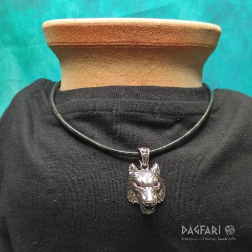 WOLVERINE - steel night beast pendant, red eyes